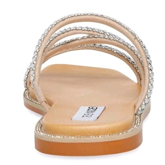 New Steve Madden Spice Bling Sandal Strappy Jewel Slide Square Toe Open 6 SF2367 - Picture 3 of 9